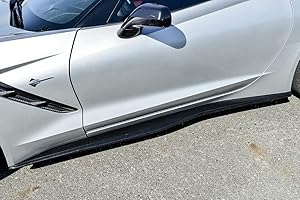 EXTREME ONLINE STORE Replacement for 2014-2019 Chevrolet Corvette C7 | Z06 Z07 Style ABS Plastic Painted Carbon Flash Metallic Side Skirts Rocker Panels Extension Pair