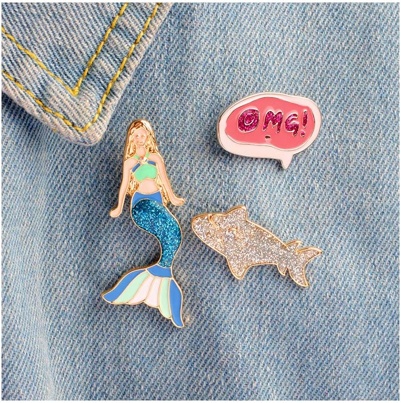 Cute Enamel Lapel Pin Set - Cartoon Brooch Pin Badges for Clothes Bags Backpacks
