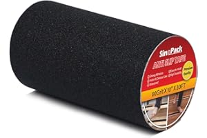 SinoPack 10" Anti Slip Tape, Black Non Slip Ramp for Outdoor 10Inch x 30FT Non Skid Tape, Best Grip Non Slip Strips Tape High Traction Friction Abrasive Adhesive for Stairs Step