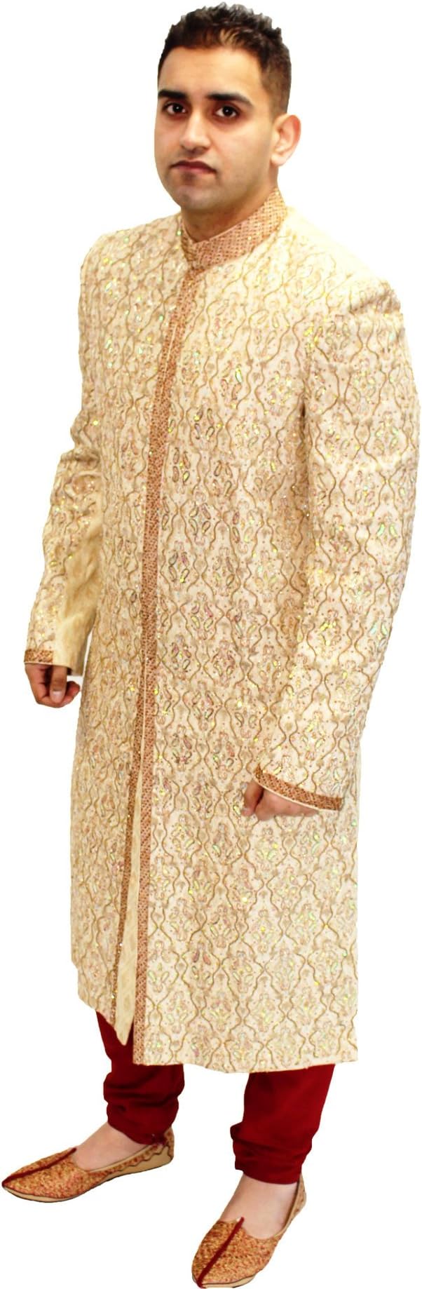 Farhan - Brown Sherwani with Heavy Embroidery, 40