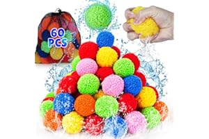 LQYOYZ 60 Pcs Water Balls Reusable Water Balloons for Kids Outdoor Games & Toys, Summer Water Toys Outside Water Play Splash Balls for Pool Backyard Lawn Beach Fun Games