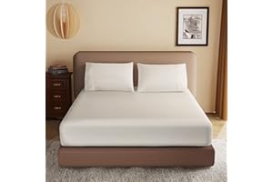 ZAIZAIHOME 100% Egyptian Cotton Fitted Sheet, 600 Thread Count,8-16" Deep Pocket Sheet, Soft & Elastic Sateen Weave Bottom Sheet for Hotel & Home (Light Beige, 1 Pack Fitted Sheet Only,California King)