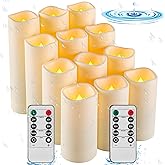 Da by Waterproof Outdoor Flameless LED Battery Candles, 12 High-Temperature Resistant Simulated Candles