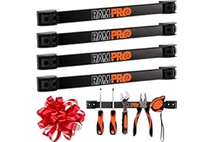 RAMPRO 12" Magnetic Tool Holder Strip - A Tool Magnet Bar for Garage Organization, Shop Organization, and Workbench Accessories, Best Father's Day Gift, Easy To Install in Workshop, Mounting Screws Included.