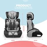 Kidoola Adjustable Booster Car Seat Grey and Black Up to 12 Years view 2
