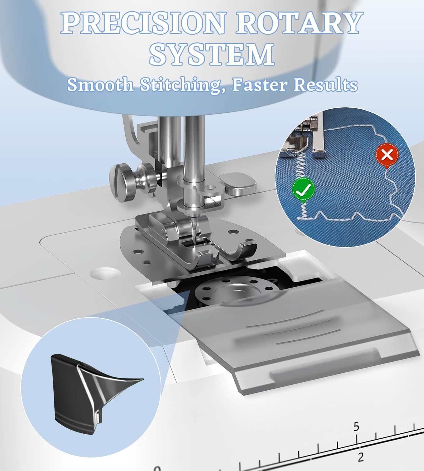 Sewing Machine for Beginners with 16 Built-in Stitches, Small Sewing Machine with Accessory Kit, 2-Speed, Foot Pedal & Storage Drawer, Portable Full-Feature Design for Home DIY (Blue)