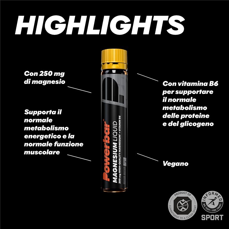 - Black Line - Magnesium Liquid - 20x25ml - 250mg di magnesio - Vitamina B6