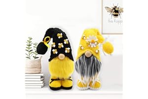 CiyvoLyeen Bumble Bee Spring Gnomes Plush Summer Gnomes Swedish Gnomes Honey Bee Gnomes Decorations for Home Scandinavian Tomte Nisse Gnomes Collection Gifts Farmhouse Kitchen Plush Set of 2