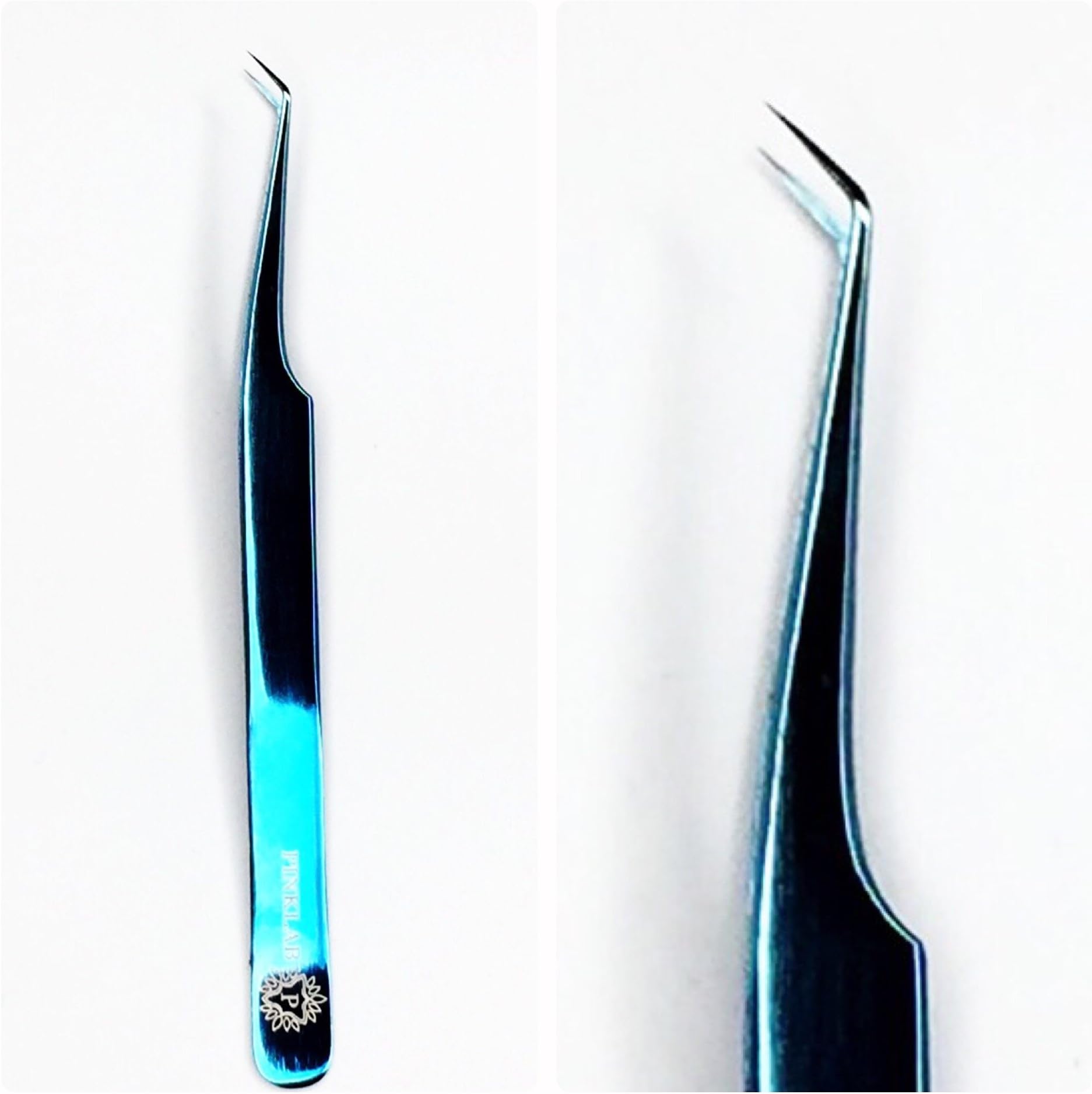 Rev Pro Sky blue Tweezer /45 degree/Eyelash Extension By PINKLAB