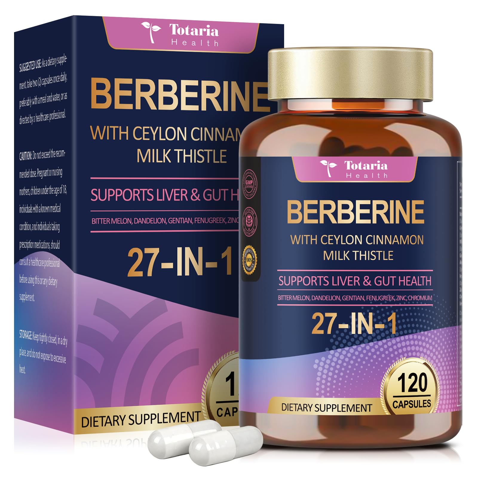 Berberine with Ceylon Cinnamon, Milk Thistle