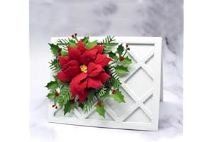 Ammsochy Cutting Dies Metal Stencils Scrapbooking Tools Flowers Lace Frame DIY Embossing Template for Paper Card Making Album Arts Crafts Supplies (Diamond Grid-14.3x11.1cm)