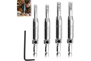 JIUOICI 𝐔𝐩𝐠𝐫𝐚𝐝𝐞𝐝 VIX Bit Self Centering Hinge Drill Bit Fit for Make it Snappy Tools Bosch 1/4 in Hex-Shank 5/64", 7/64", 9/64", 11/64", for #2 4 6 8 10 12 Screws Size, Self Centering Drill Bit Set