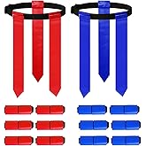 Haakong 12 Packs Flag Football Set for Adults Youth Flag Football Belts with 36 Flags Adjustable Flag Football Belts for Players Training Equipment