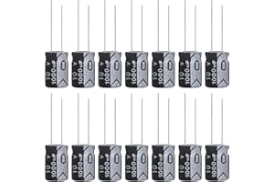 ALLECIN 1000uF 10V 8x12mm Electrolytic Capacitor 1000 UF MFD 10 Volt 0.32x0.47in Aluminum Capacitors (Pack of 15)