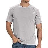 BAMBOO COOL Men's T-Shirts Short Sleeve Heavyweight Crew Neck T Shirt for Men Moisture Wicking Casual Tees
