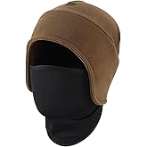 Home Prefer Men's Winter Hat Fleece Beanie with Face Cover, 2 in 1 Beanie Hat for Men Women