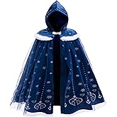 Hulaha Girls Luxurious Elsa Anna Velvet Hoode Cape Kids Princess Dress up Cloak Girls Velvet Fancy Cloak