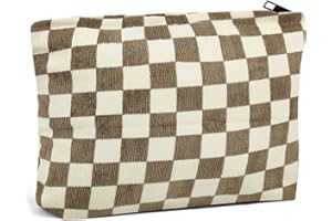 YRUBOHA Makeup Bag Aesthetic Cosmetic Bags for Women and Girls, Large Capacity Canvas Corduroy Travel Makeup Bag,Makeup Organizer Bag Zipper Pouch