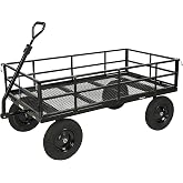 Strongway Steel Cart, 1500-Lb. Capacity, 62in. | Yard/farm/property hauling, Stable cart movement, Durable outdoor construction, Controlled load transport, Easy unloading