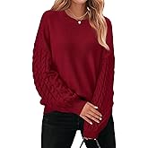 PRETTYGARDEN Womens Fall Sweaters 2025 Cable Knit Long Sleeve Crewneck Casual Chunky Pullover Oversized Sweater Outfits