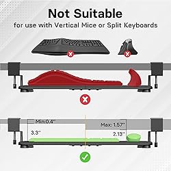 BONTEC Under Desk Keyboard Tray, 30" Slide-Out