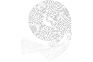 HIDREAS Graduation Honor Cord White Yarn Honor Cord with Tassel 67" Long for Graduation Ceremony