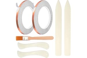 AONUOAO 1/4" Silver Back Copper Foil Tape for Stained Glass, 2 Rolls 36 Yards Tapes, Stained Glass Supplies kit