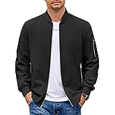 COOFANDY Men Bomber Jacket Lightweight Casual Windbreaker Zip Up Coat Fashion Stylish Fall Jackets with Pocket