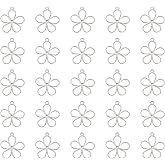uxcell Hollow Flower Charm Open Bezel Frame Pendants for Resin Earring Jewelry Making Necklace Bracelet Accessories DIY Crafts