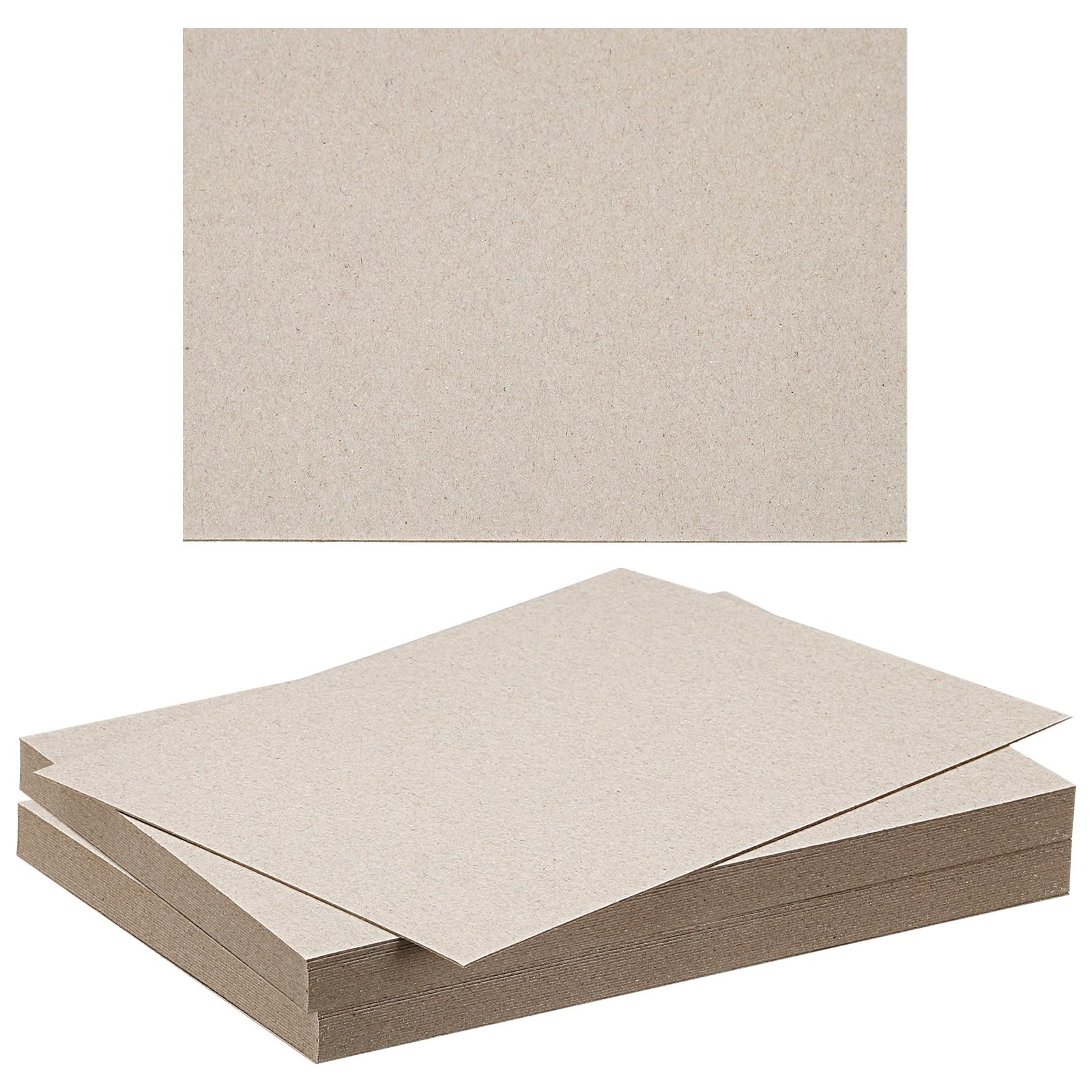 PATIKIL 7"x5x0.02" Chipboard Sheets, 40Pcs 15PT Thick Book Board Binders Board Sturdy Bookbinding Supplies for Book Binding Cover, Grey