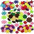 SOOKOO 5 Shapes 150 PCS Felt Flowers Fabric Flower Embellishments for DIY Crafts Sewing Handcraft, Assorted Color