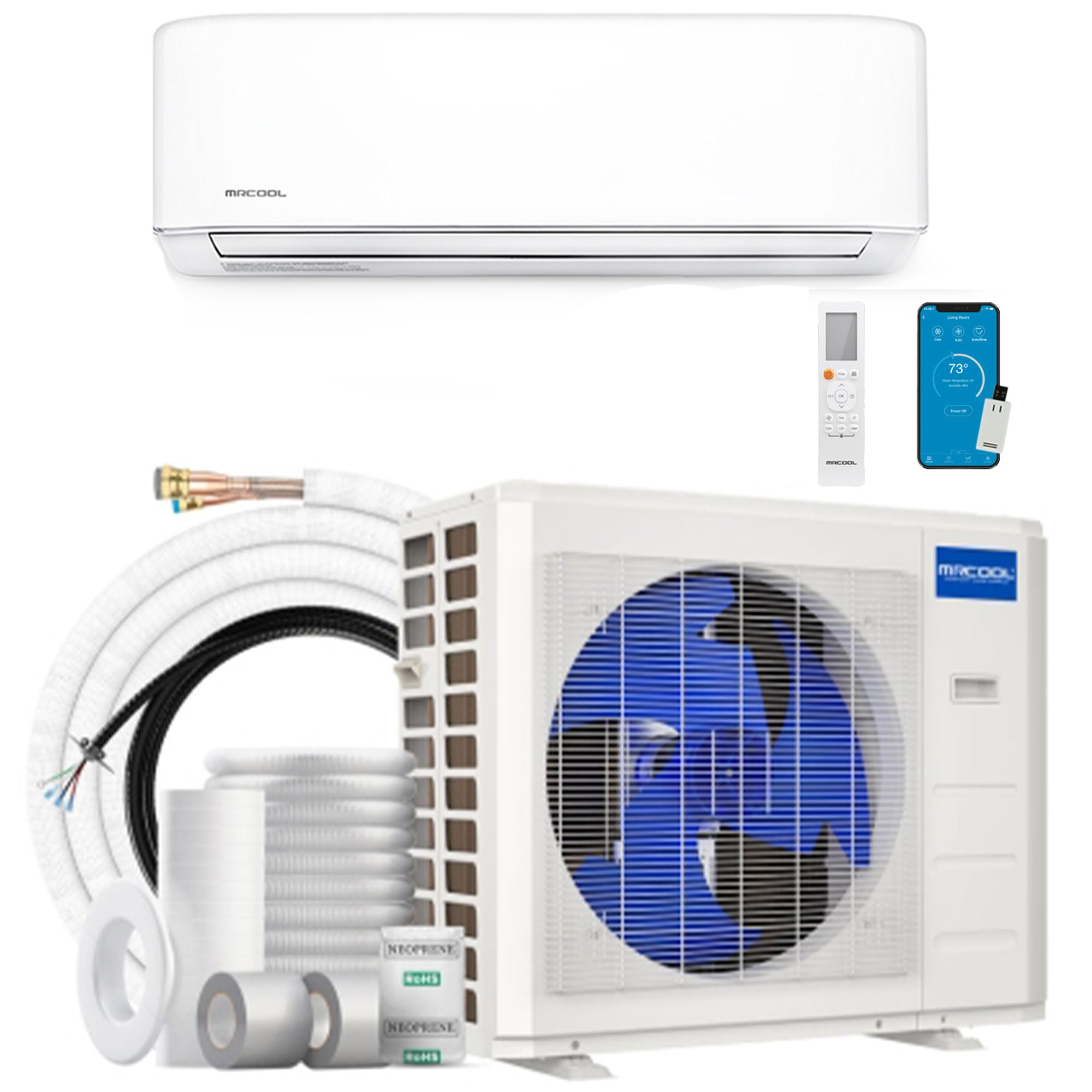 Photo 1 of **SELLING FOR PARTS AS PARTIAL SET.**MRCOOL 24000 BTU 230V Ductless Inverter Mini Split Air Conditioner & Heat Pump System, 4th Gen DIY - Wall-Mounted AC Unit w/Heating and Cooling for Home, Office & Commercial Space