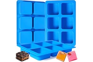 Sidosir 3Pcs Chocolate Covered Cookie S'mores Molds Silicone, 6-Cavity Square Caramel Silicone Molds for Fat Bombs, Chocolate Truffles Mold for Hard Candy, Ice Cube