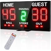 YZ LED Baseball Scoreboard for Fence, High-Light Digital Scoreboard with Remote, Portable Baseball Electronic Scoreboard, Softball Score Keeper with Innings Balls Strikes Outs Outdoor