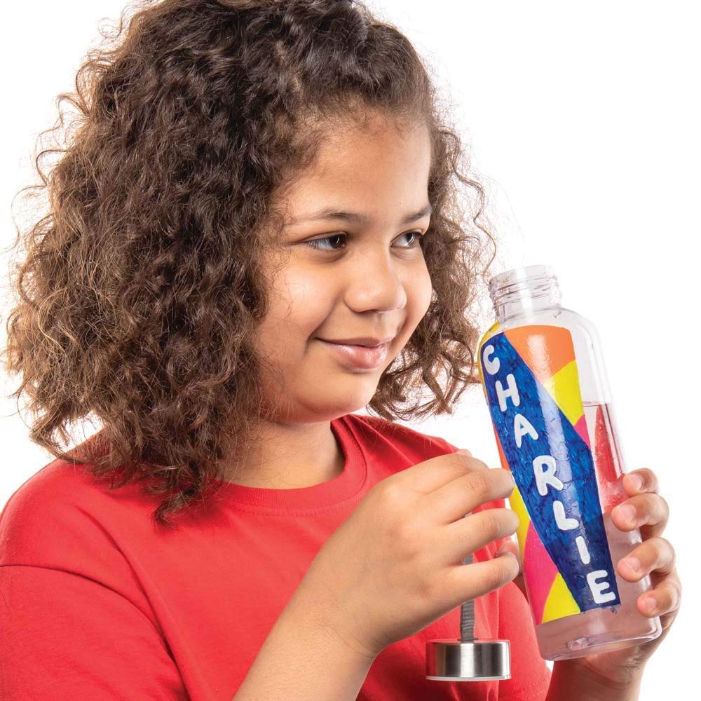 Baker Ross AX323 Design Your Own Water Bottles - Pack of 2, Creative Art and Craft Supplies for Kids to Design and Decorate - Image 5