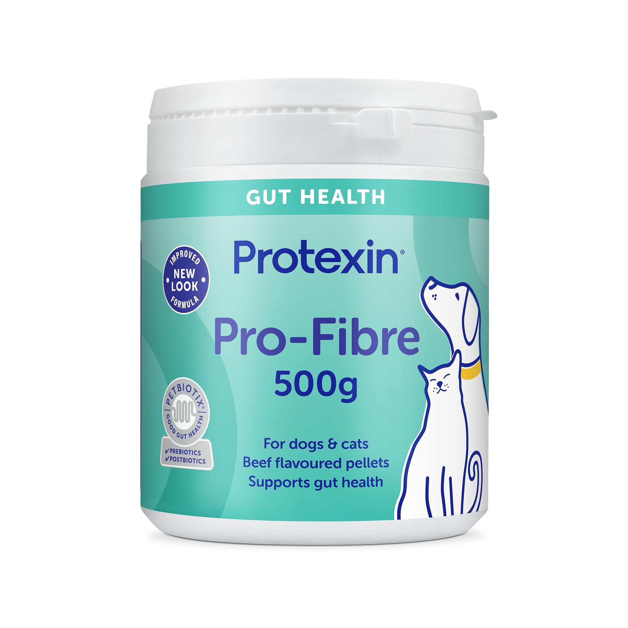 Protexin Pro-Fibre for Dogs – High Digestive Supplement with Prebiotics & Postbiotics – Supports Gut Health, Digestion, Firm Stools & Anal Gland Function – Meat-Free Beef Flavour – 500g Pellets
