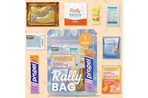 REAL VITAMINS The Rally Bag - 1 Pre-Filled Hangover Kit for Bachelorette Party Favors, 21st Birthday Gift, Wedding Favors, Girls Trips, Cruises & Celebrations | 7 Piece Hangover Supplies & Bag (1 Kit)
