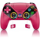Nonbliep RGB for PS5 Controller, for PS5 Slim/Pro/PC, Wireless for Playstation 5 Controller with Dual Vibration/Macro/Turbo/3.5mm Audio Jack/Speaker/6-Axis Motion Control