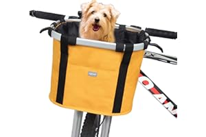 RAYMACE Bicycle Basket Dog Bike Handlebar Basket Front,Folding Detachable Quick Release Easy Install,Cycling Picnic Bag