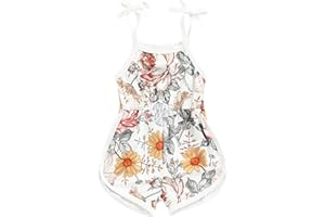 WZTYYDS Toddler Baby Girl Summer Clothes Floral Romper Tie-Up Strap Halter Jumpsuit Infant Summer Sling Playsuit 6M-3T
