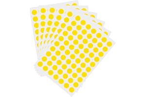 PARLAIM 1050 PCS 3/4 Inch Round Color-Code Dot Stickers, Color Coded Circle Stickers for Classroom, Office (Yellow)