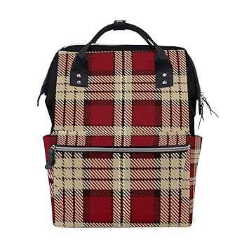 plaid diaper bag