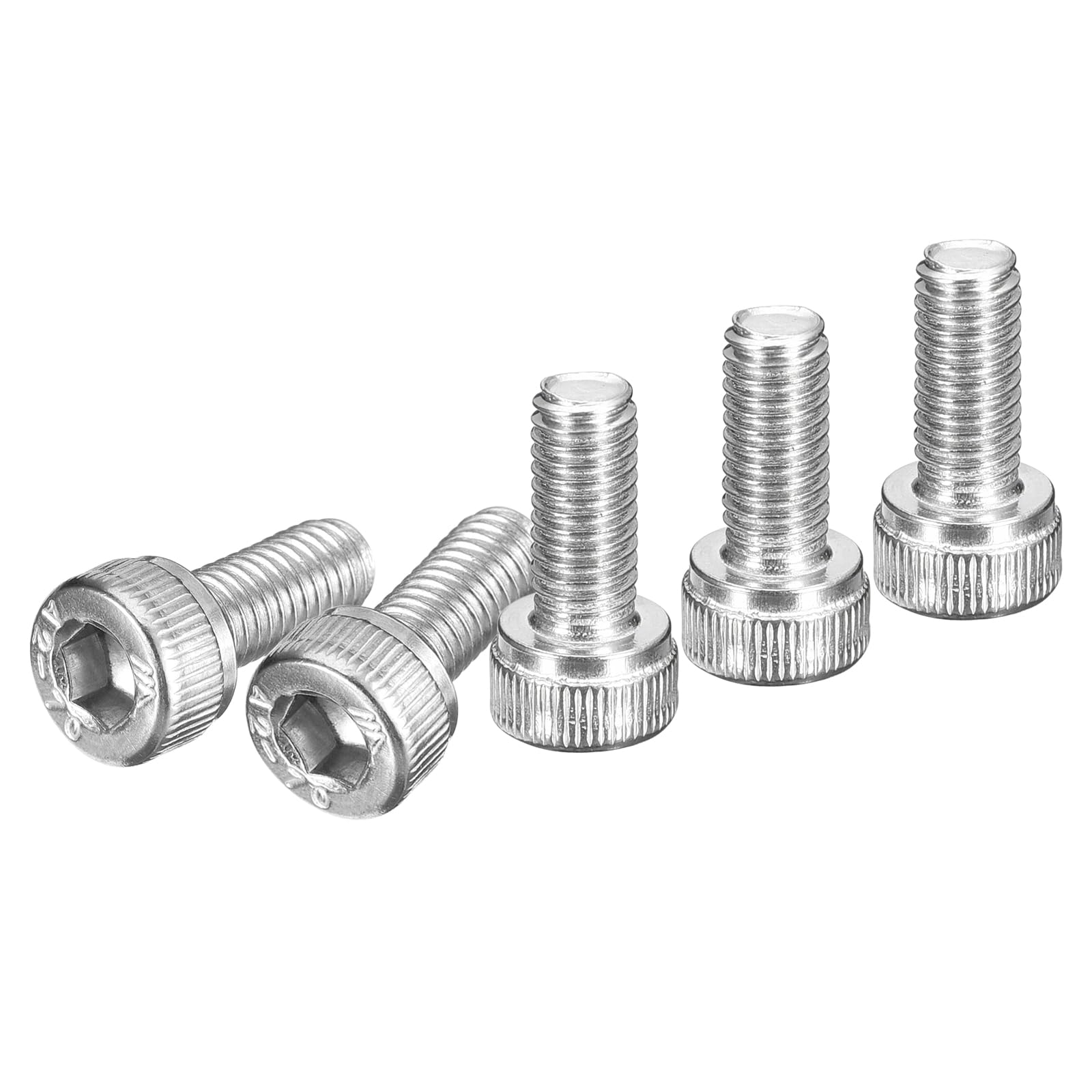 DTGN M5x12mm Socket Head Cap Screws Bolts, 40Pcs 304 Stainless Steel 18-8, Metric Machine Hex Socket Screw, Hex Drive, Bright Finish, UNC Coarse Thread Fully Threaded