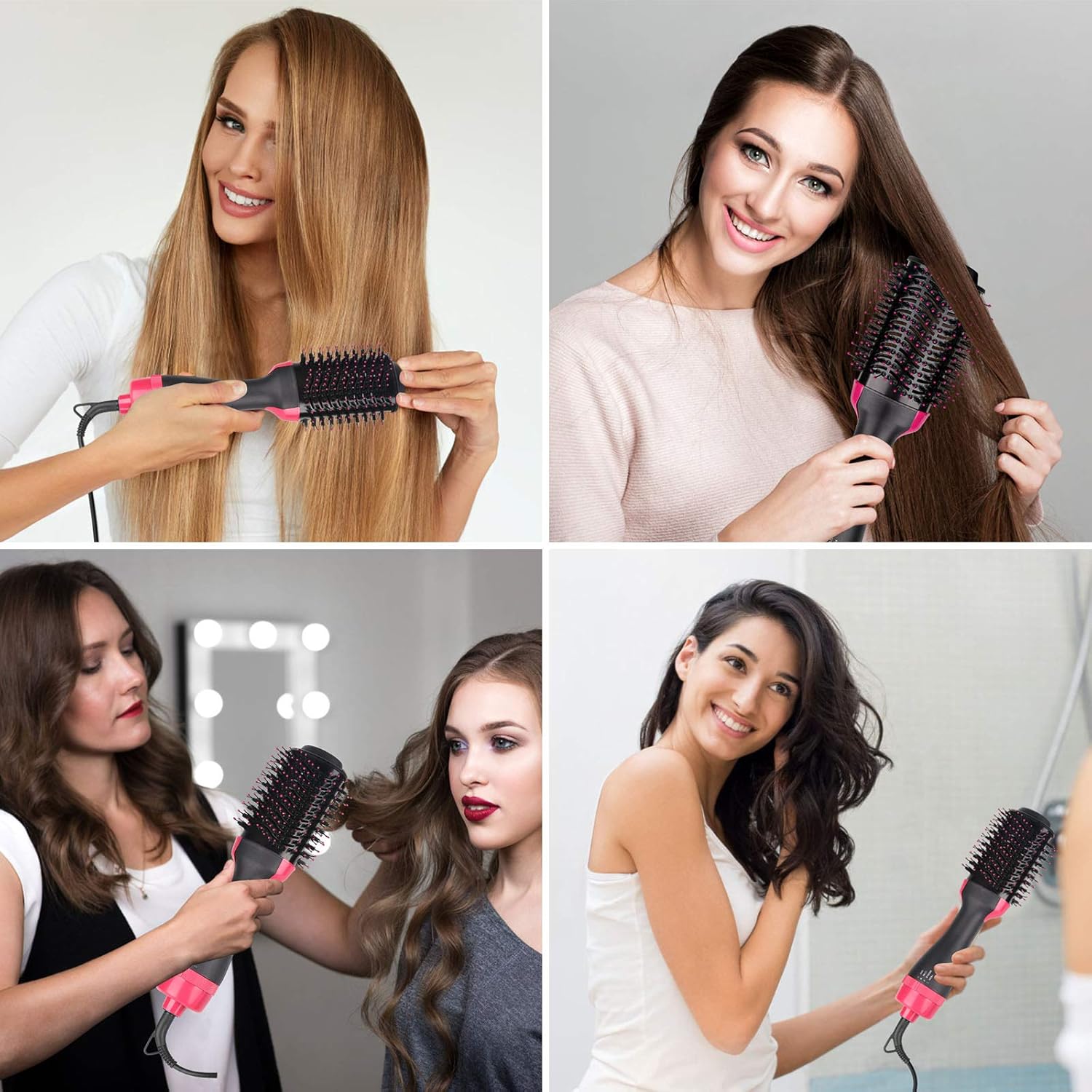 Hair Blow Dryer Brush One Step Hair Dryer and Styler Volumizer Dryers Hot Air Comb with Brush for Straightening Curling Salon Negative Ion Ceramic & All Hair Types + 2pcs Hair Clips (2021 Upgrade): Toys & Games
