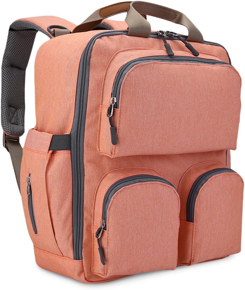 Baby Cedar Diaper Bag for Two Kids. Travel Backpack Nappy Bags. Baby Large Bag Organizer Changing Portable Case and Pad. Gray.