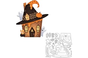 YXXMCRAFT Halloween House Frame Metal Die Cuts, Ghost All Saints' Day Background Wedding Cutting Dies Cut Stencils for DIY Scrapbooking Album Embossing Paper Dies Card Making