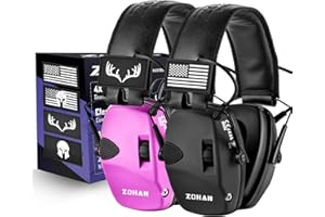 ZOHAN Electronic Shooting Earmuffs, Hearing Protection Shooters, NRR 23dB Noise Reduction Gun Range Ear Protection Headphones