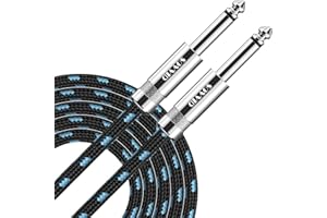 Sovvid Guitar Cable 10FT Professional Instrument Cable Electric Guitar AMP Cord 1/4inch TS Cable for Guitar Bass Mandolin Keyboard and Pro Audio Straight Angle Black Blue