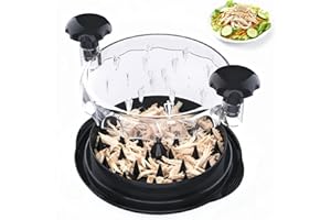 RAINBEAN Chicken Shredder, Transparent Lid Meat Shredder Tool Twist for Quick Shredded Pork Beef, Dishwasher Safe