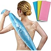 Exfoliating Extra Long Washcloth Body Scrubber Back Scrubber for Shower Japanese Beauty Washcloth Bath Wash Cloth Korean Exfoliation Luffah Towel Net Sponge Loofah Body Scrub 3 Pack